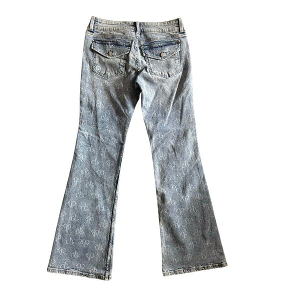 H&M Divided Flare Low Blue Blackpink Jeans Size 8 New with Tags - Picture 3 of 9